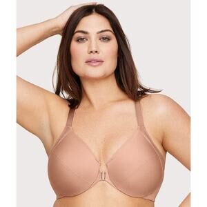 Glamorise Front-Closure Smoothing WonderWire Bra Cappuccino Size 34DD